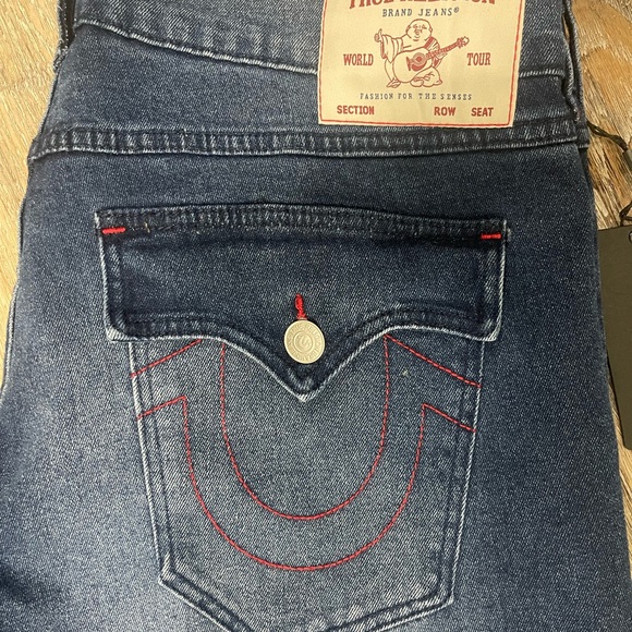 True Religion Men's Dark Blue Straight Jeans, 36x34”, “Ricky” Fit - Picture 2 of 8